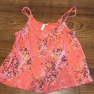 Floral tank top that buttons up the front